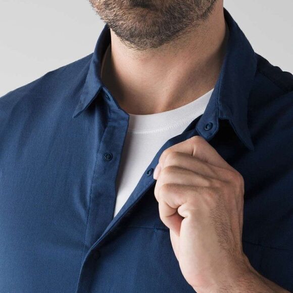 Lululemon | Men's Snap To It Short Sleeve Dark Cobalt / Deep Navy - Picture 3 of 10